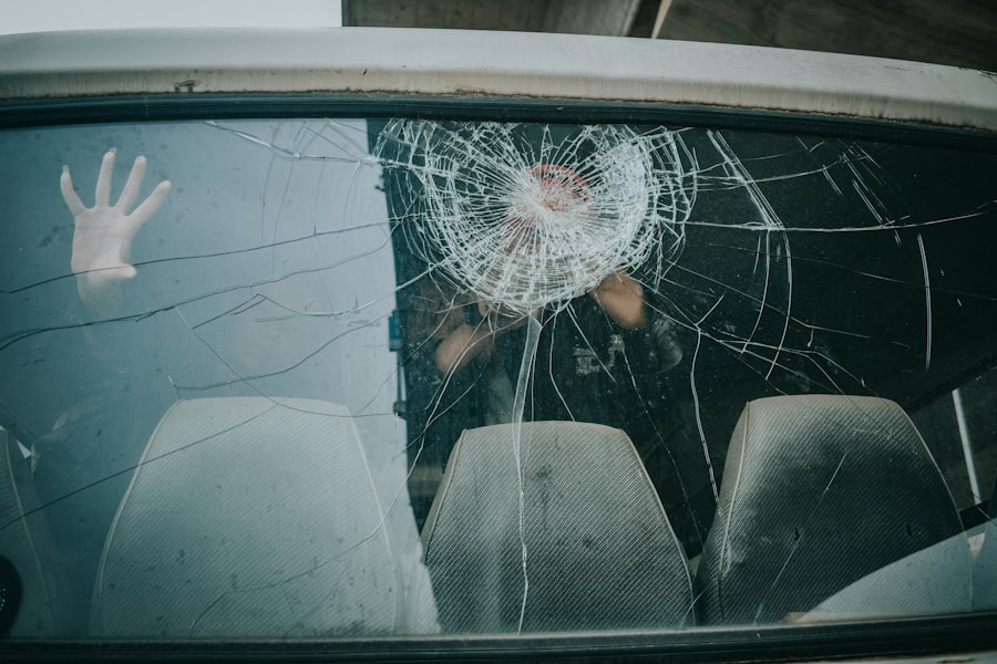 Cracked windshield